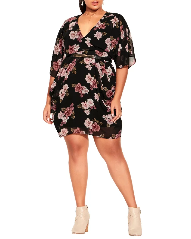 Ashley Glam Floral Dress | Black / Pink