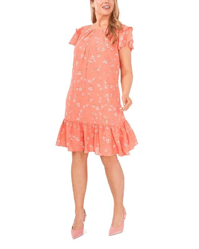 Aubrey Flutter Sleeve Dress | CAMEO BLACK