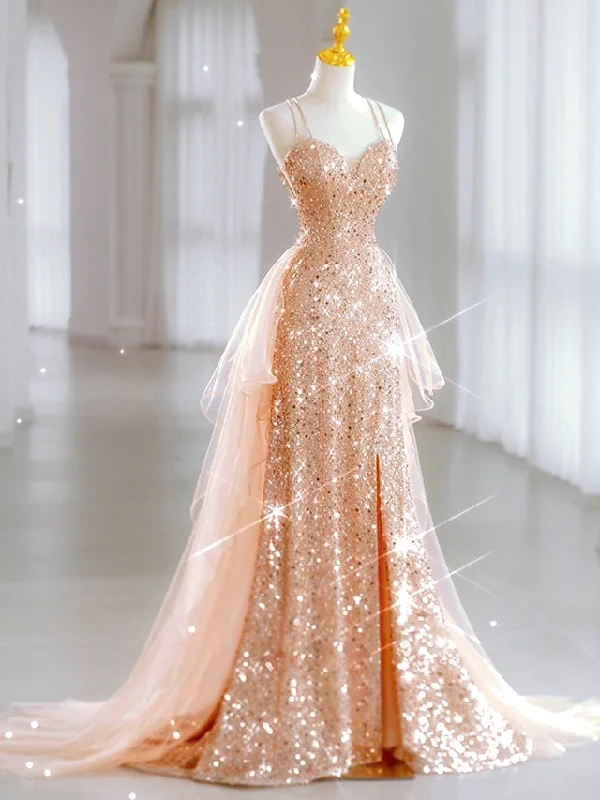A-Line Prom Dresses Sparkle & Shine Dress Wedding Guest Sweet 16 Floor Length Sleeveless Sweetheart Tulle with Sequin Masquerade Dress