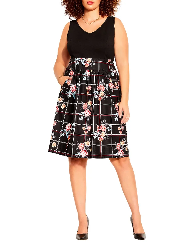 Ximena Off The Grid Floral Dress | Black / Red