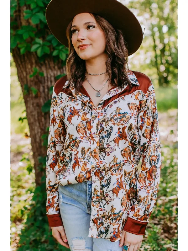 Buckaroo Long Sleeve Button Up Shirt Cozy Summer Short Shirt