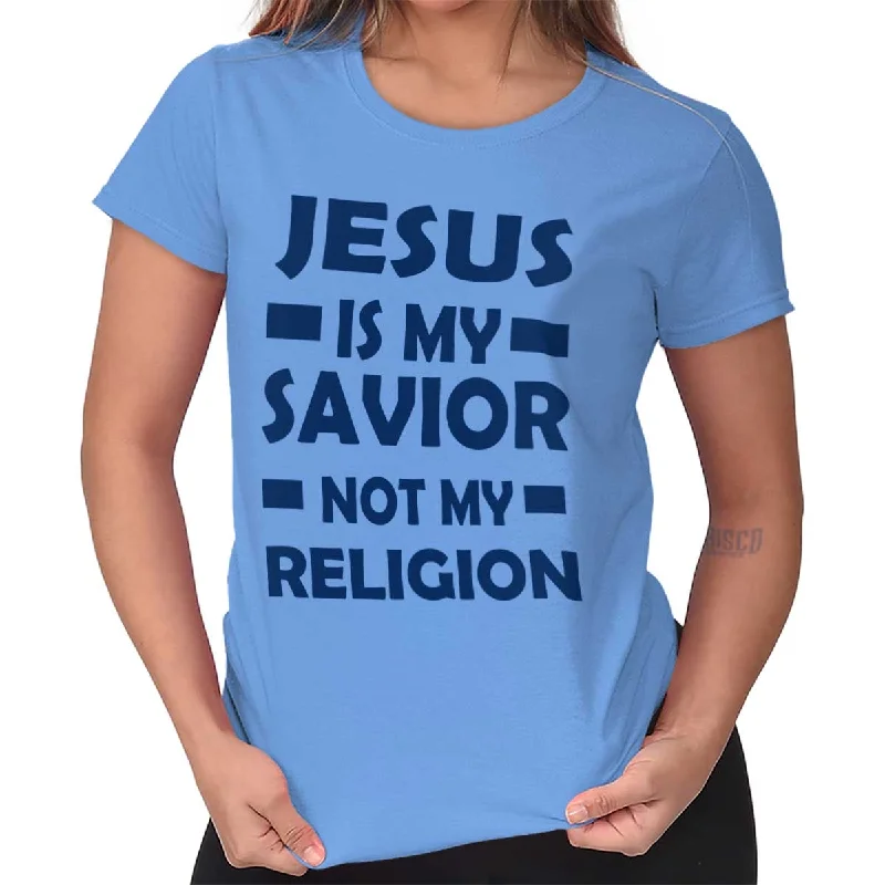 Jesus is my Savior Ladies T Shirt Elegant Draped Short Sleeve