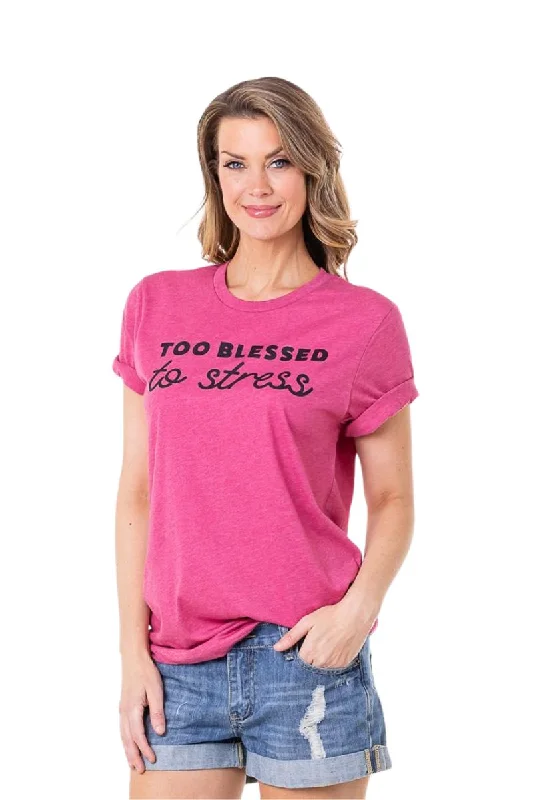 Too Blessed Graphic T Shirts Trendy Short Sleeve Tunic