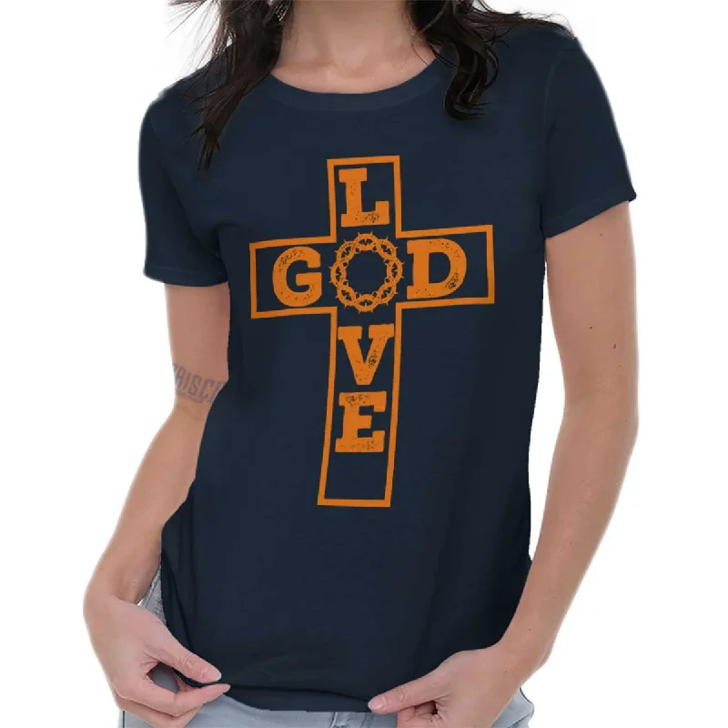 Love God Ladies T Shirt Classic Denim Short Sleeve