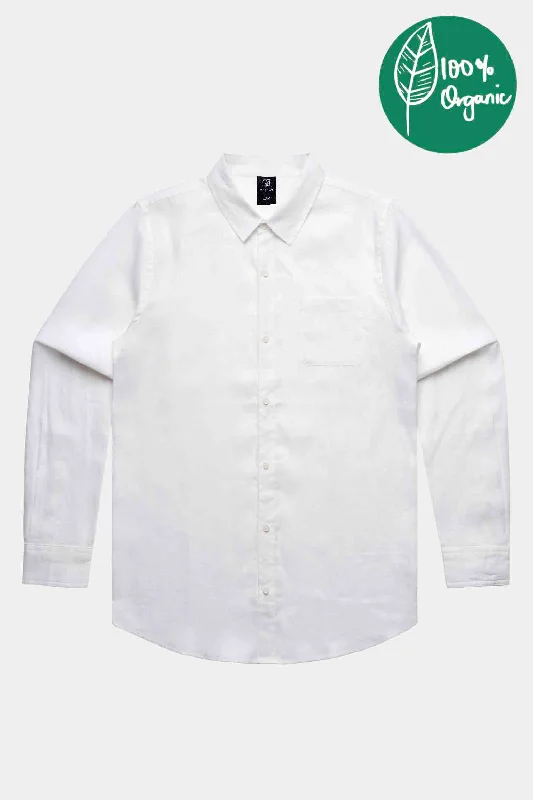 Seabreeze Linen Shirt White Soft Cotton Short Shirt