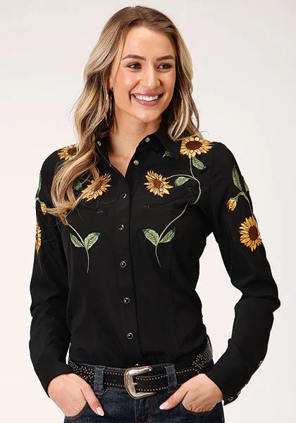 Roper Old West Sanp Embroidery Retro Shirt Trendy Ruffled Short Sleeve