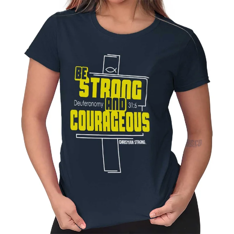 Strong and Courageou Ladies T Shirt Trendy Sleeveless Short Shirt