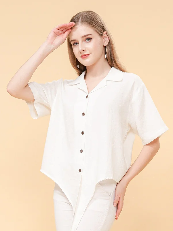 Summer Woman Shirt Elegant Longline Short Shirt