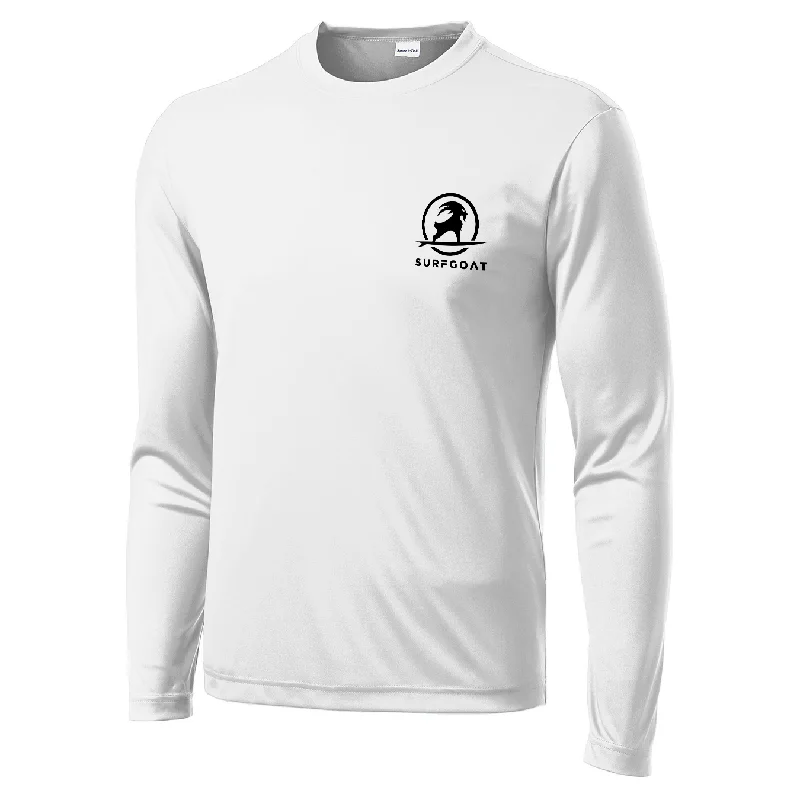 SURFGOAT  Long-Sleeved UV Sun Shirt (White / Black) Cozy Knit Short Sleeve Top
