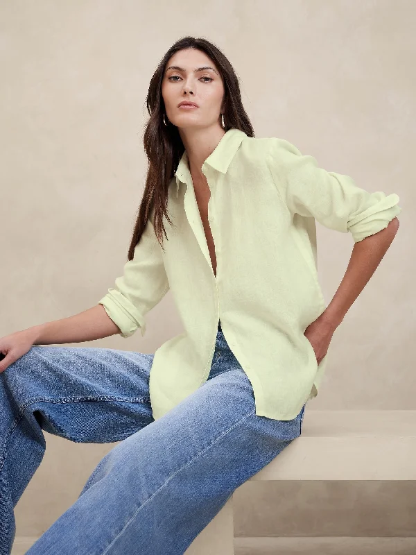 The Perfect Linen Shirt Fashionable Tied Short Sleeve