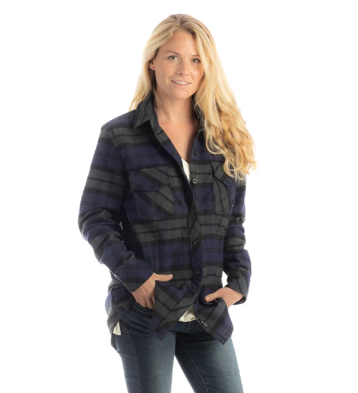 Women's Hemlock Rugged Overshirt- Bighorn Blue Casual Oversized Short Shirt