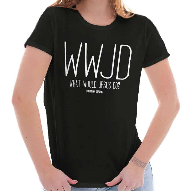 WWJD Ladies T Shirt Soft Cotton Short Shirt