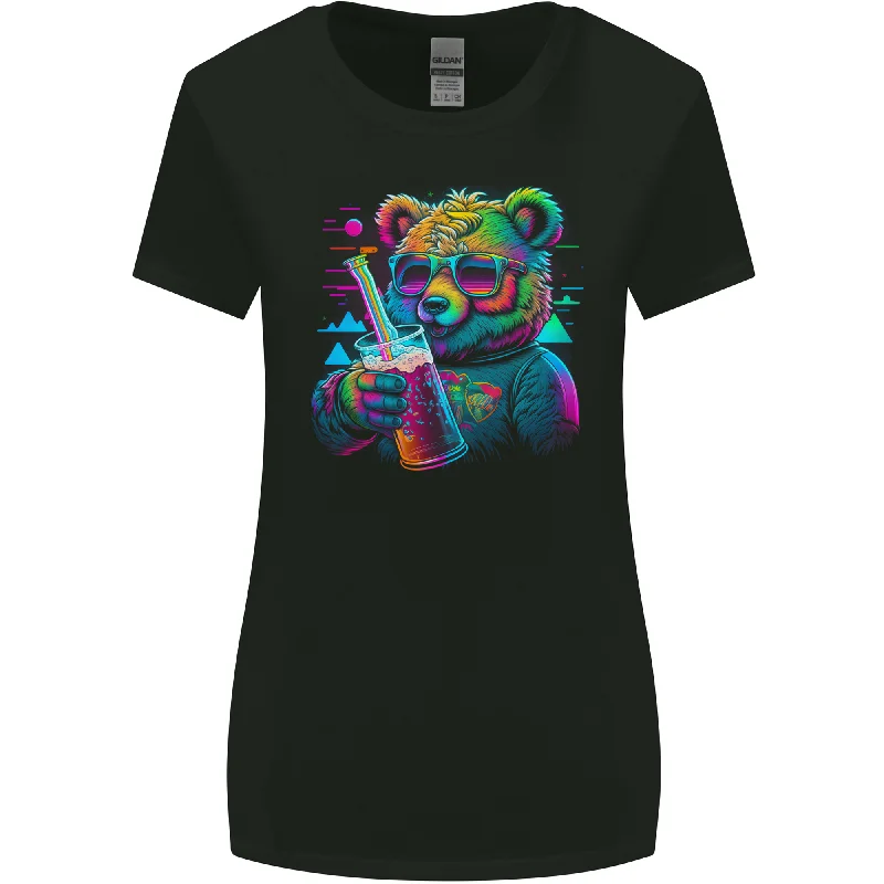 A Cool Bear Womens Wider Cut T-Shirt Satin Blend Silk Blend Wool Blend