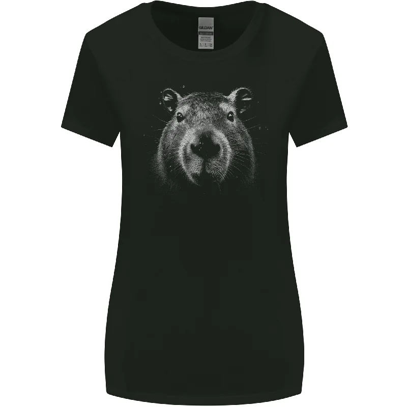 A Cool Capybara Womens Wider Cut T-Shirt Spandex Blend Rayon Blend Denim Blend