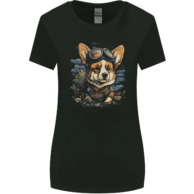 A Cute Corgi Womens Wider Cut T-Shirt Thin T-Shirt Open Front Quick Dry