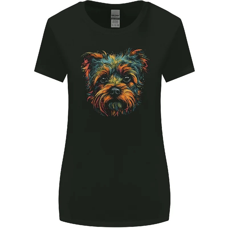 A Cute Yorkshire Terrier Dog Womens Wider Cut T-Shirt Fitted T-Shirt Seamless Stretchy