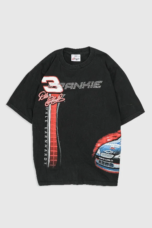 Frankie Rhinestone Racing Tee Asymmetrical Pockets Print