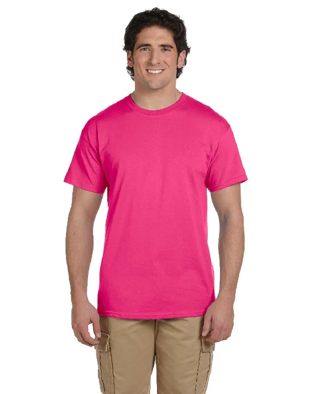 Fruit of the Loom 100% Cotton T-Shirt | Cyber Pink Fleece Nylon Spandex