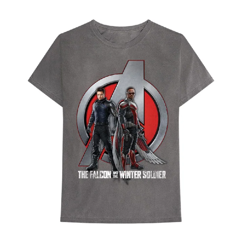 Marvel Comics | Official Band T-Shirt | Falcon & Winter Soldier A Logo Fashionable Trendy Casual