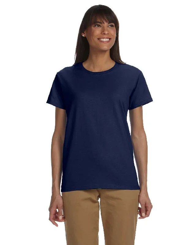 Gildan Ladies Ultra Cotton Heavyweight T-Shirt | Navy Mesh Blend Leather Blend Suede Blend