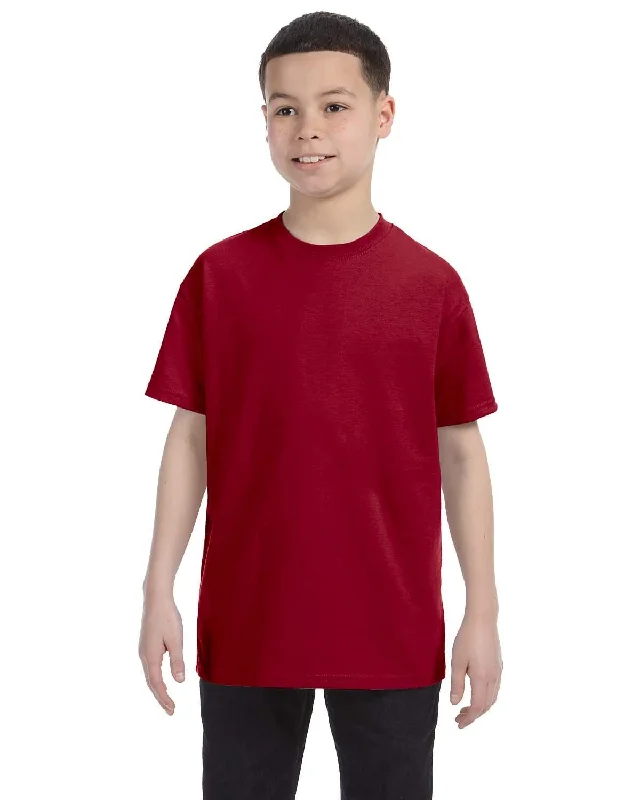 Gildan Youth Lightweight 100% Cotton T-Shirt | Cardinal Red Terry Blend Velvet Blend Canvas Blend
