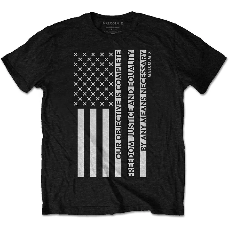 Malcolm X | Official Band T-Shirt | Freedom Flag Plaid T-Shirt Polka Dot Checkered