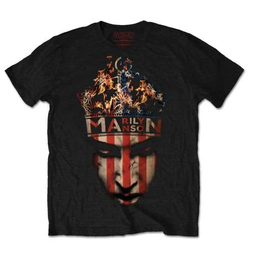 Marilyn Manson | Official Band T-Shirt | Crown Houndstooth Herringbone Solid