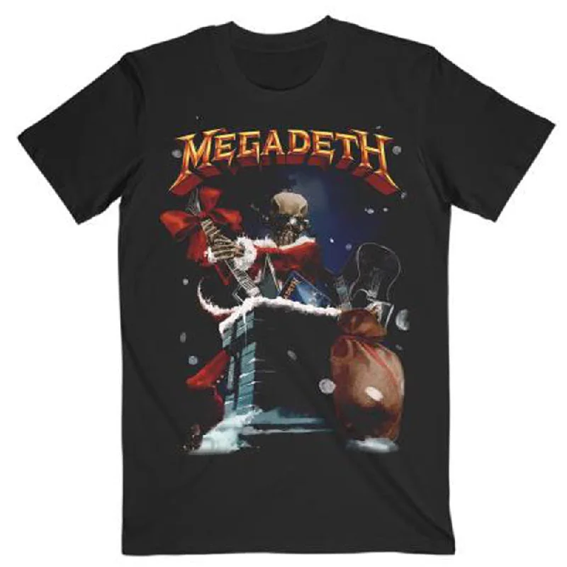 Megadeth | Official Band T-Shirt | Santa Vic Chimney Front Pockets Side Pockets Patch Pockets