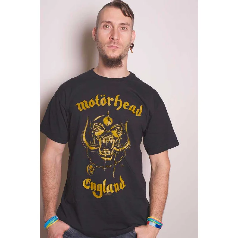 Motorhead | Official Band T-Shirt | England Classic Gold Front Pockets Side Pockets Patch Pockets