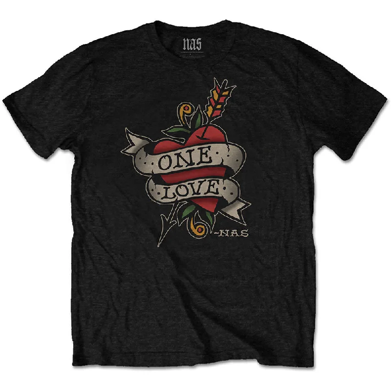 Nas | Official Band T-Shirt | Love Tattoo Mesh Blend Leather Blend Suede Blend