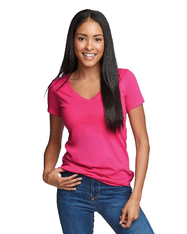 Next Level Ladies Ideal V-Neck Tee | Raspberry Elegant Classic Vintage