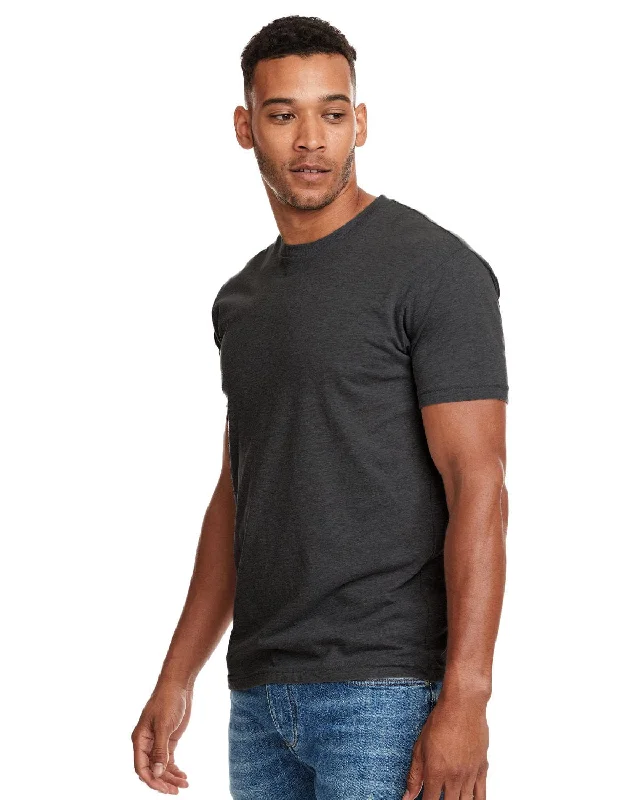 Next Level Mens CVC Crewneck Tee | Charcoal Ribbed Striped Patterned