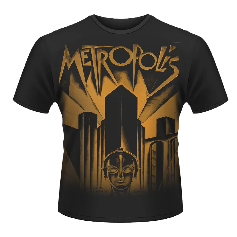 Metropolis Unisex T-shirt: Metropolis Denim Fabric Leather Fabric Suede Fabric