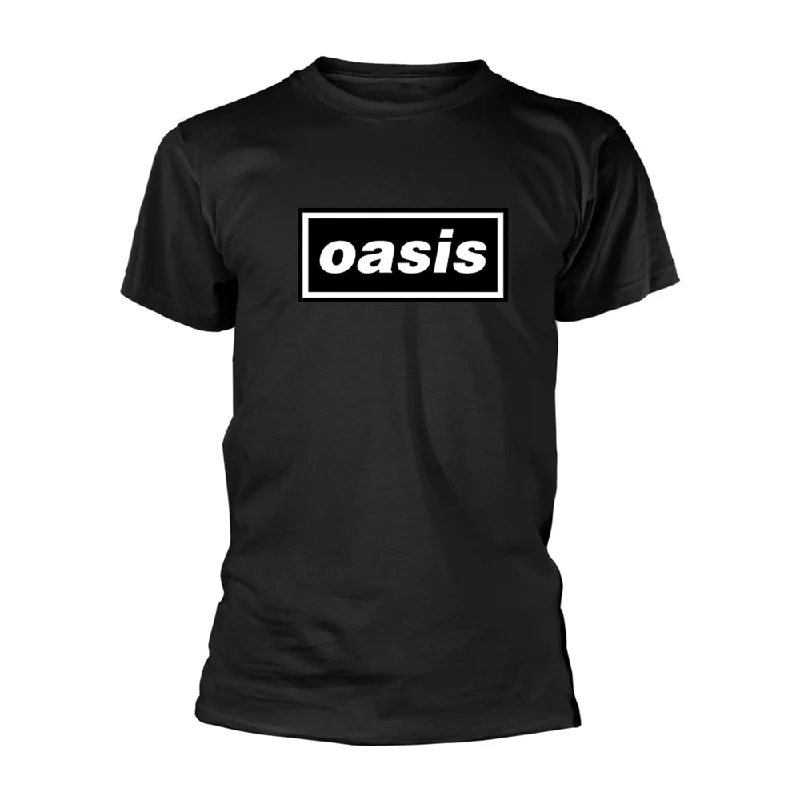 Oasis Unisex T-shirt: Decca Logo (Black) Oversized T-Shirt Spandex breathable