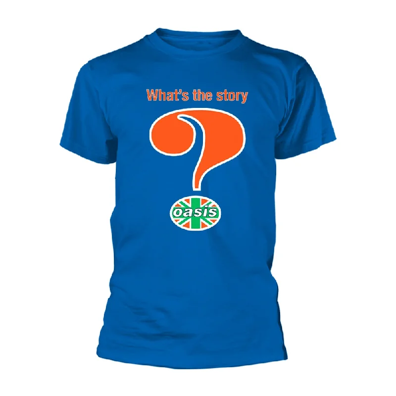 Oasis Unisex T-shirt: Question Mark (Royal) Elegant Classic Vintage