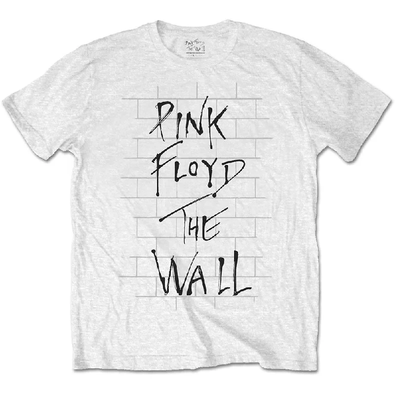 Pink Floyd | Official Band T-Shirt | The Wall & Logo Ribbed T-Shirt High Neck Heavyweight