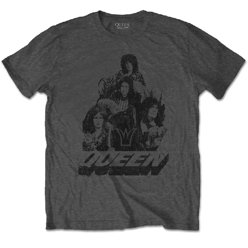 Queen | Official Band T-Shirt | 70s Photo Hooded Caped Shawl Collar