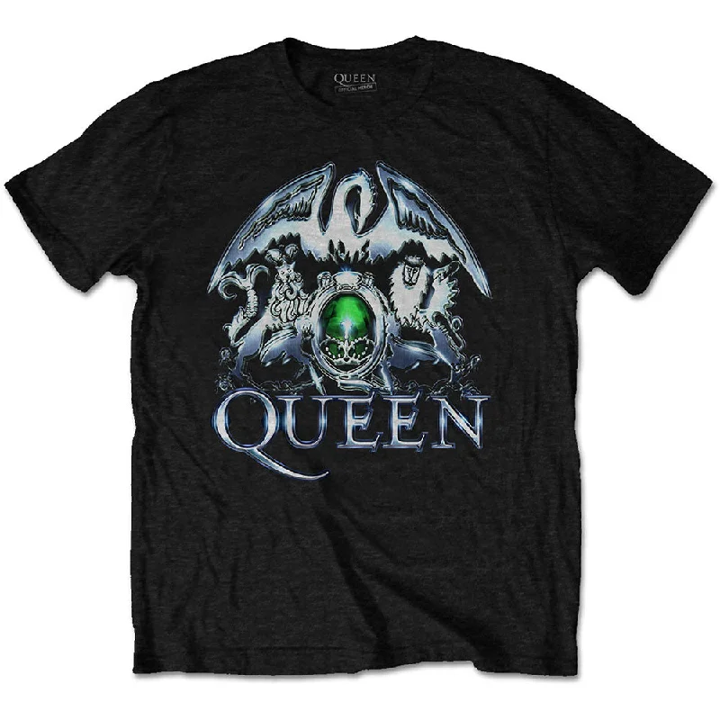 Queen | Official Band T-Shirt | Metal Crest Polka Dot Checkered Tartan