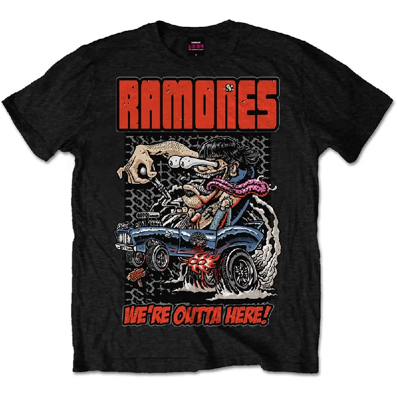 Ramones | Official Band T-Shirt | Outta Here Zippered Buttoned Snapped