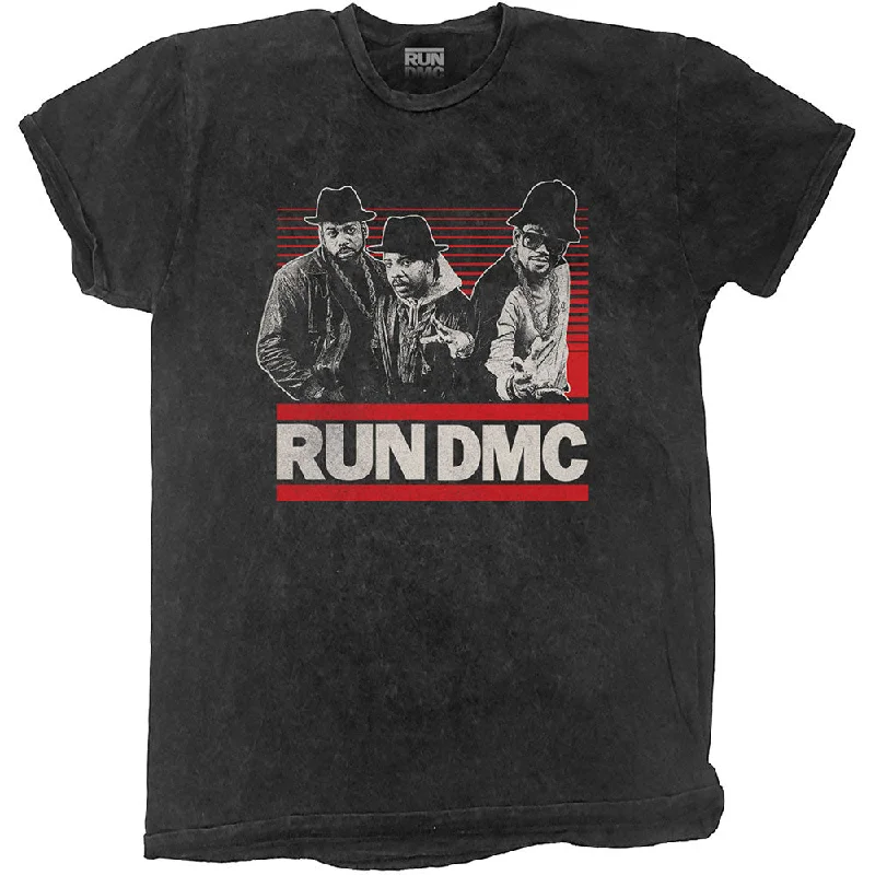 Run DMC | Official Band T-Shirt | Gradient Bars (Dip-Dye/Mineral Wash) Mesh Fabric Canvas Fabric Denim Fabric