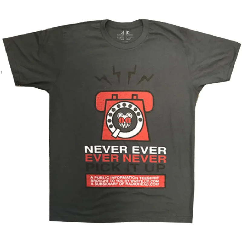 Radiohead | Official Band T-Shirt | Never Pick It Up Solid Color Striped Floral