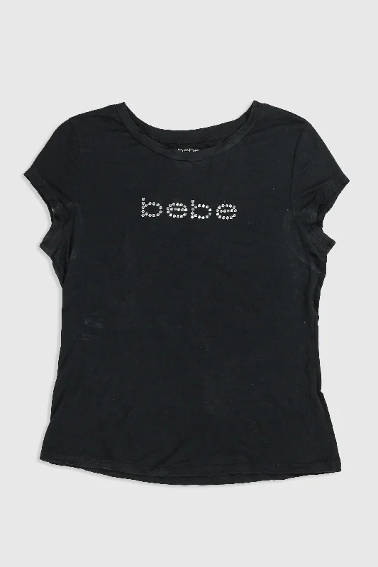 Vintage Bebe Rhinestone Tee - S Solid Color Striped Floral