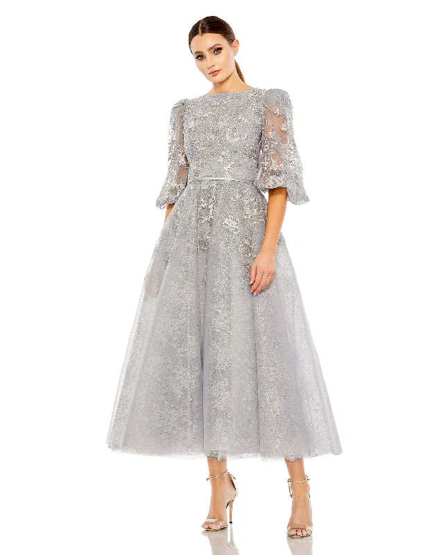 Mac Duggal 20418 Cocktail A Line Short Formal Midi Dress Comfortable Knitwear Midi Dress
