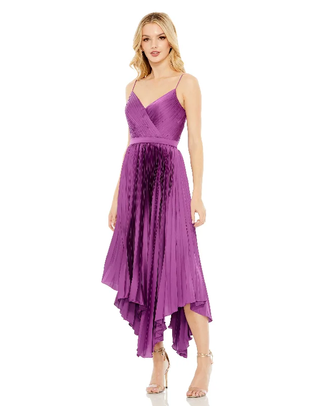 Mac Duggal 49637 Prom Pleated Cocktail Midi Dress Comfortable Lace-Up Midi Dress