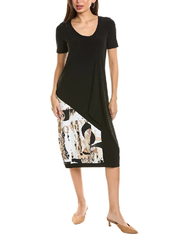 Joseph Ribkoff Contrast Midi Dress Trendy Long Sleeve Midi Dress