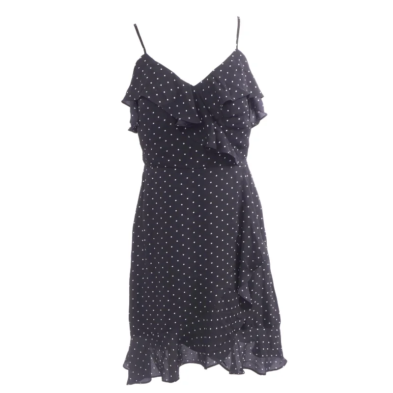 Black Polka Dot Midi Dress Comfortable Geometric Print Midi Dress