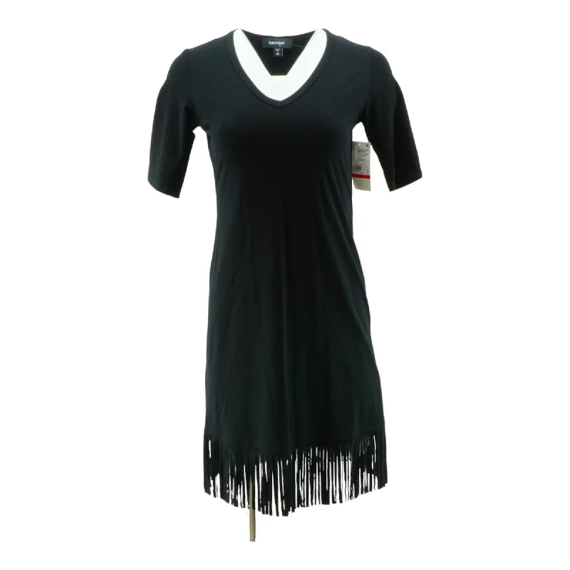 Black Solid Midi Dress Trendy Off-Shoulder Button Midi Dress