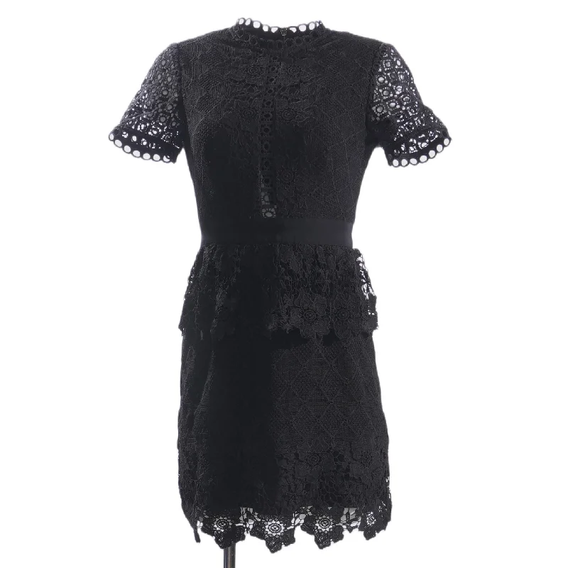 Black Solid Midi Dress Fashionable Polka Dot Midi Dress