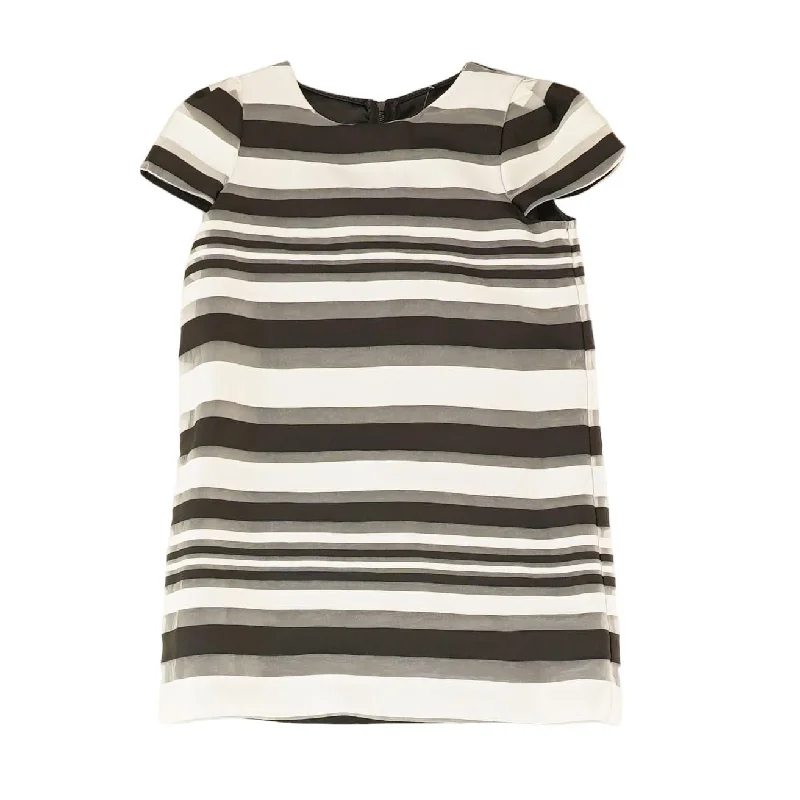 Black Striped Midi Dress Trendy Smocked Detail Midi Dress