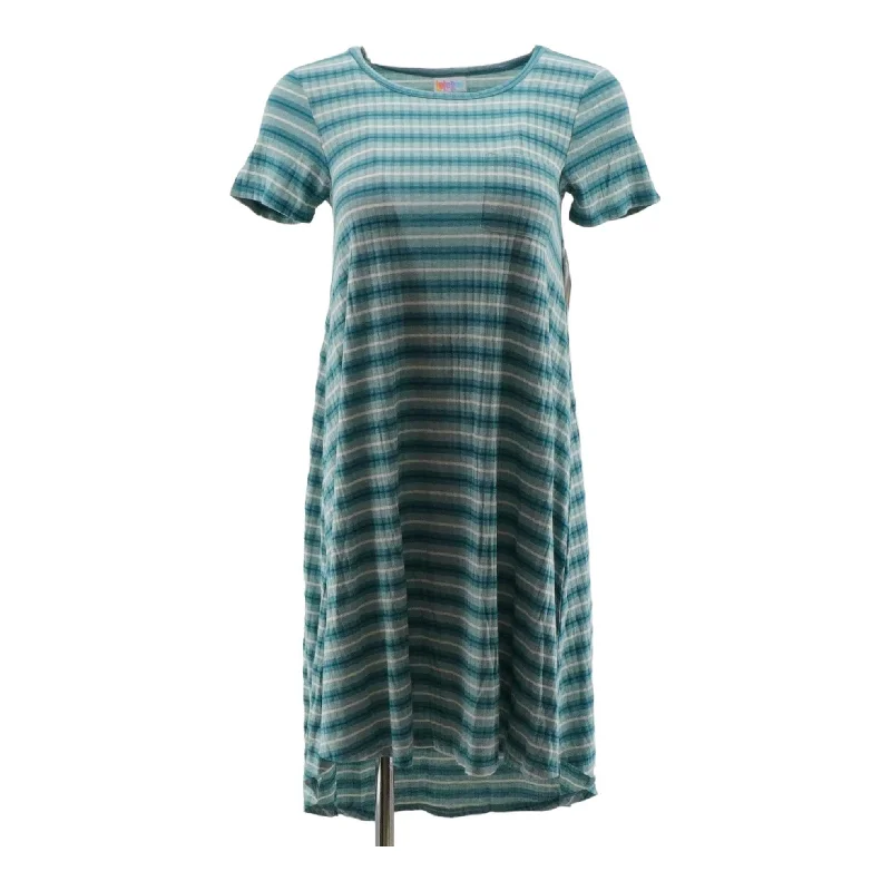 Blue Striped Midi Dress Elegant Velvet Midi Dress